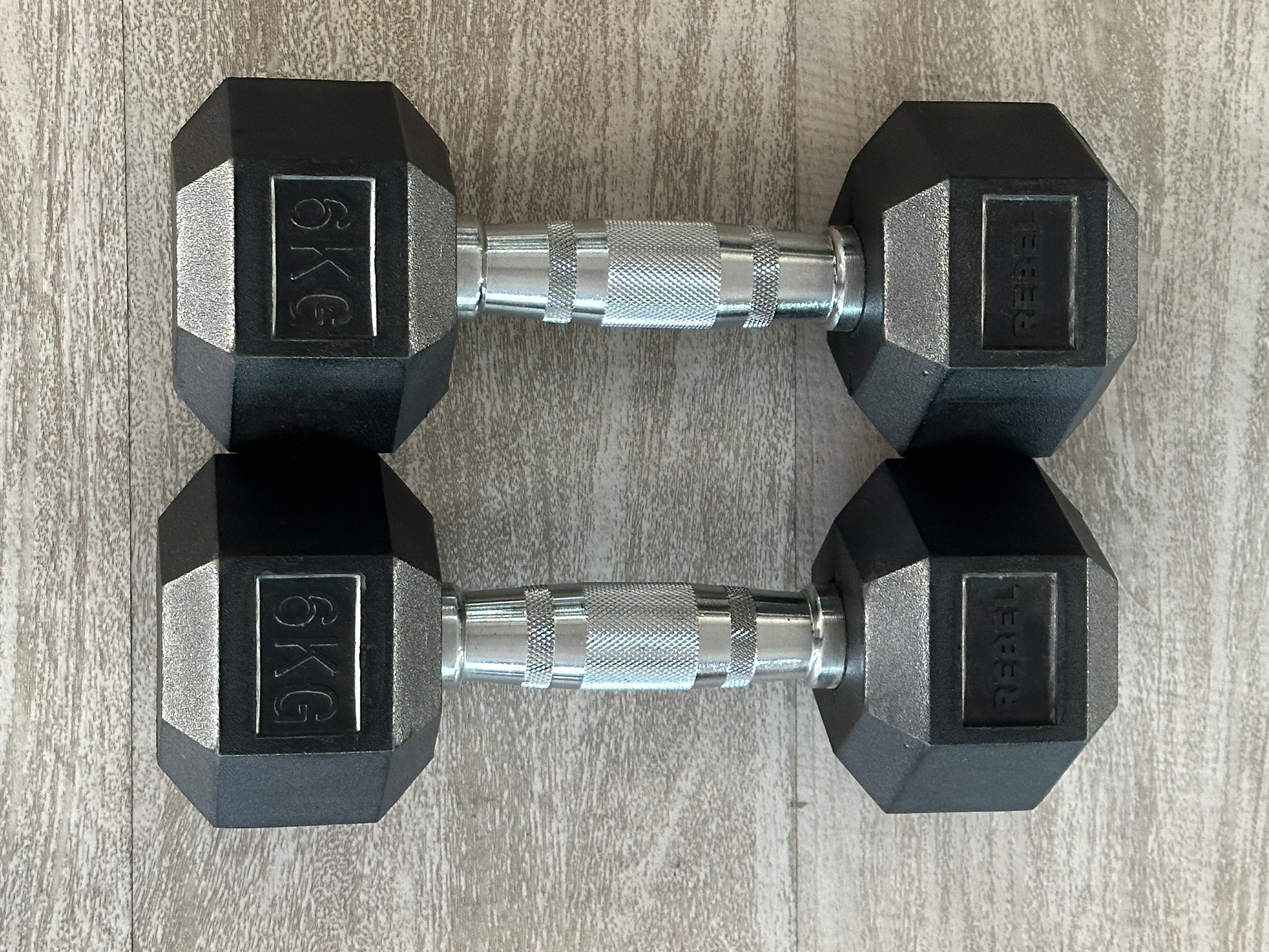 Fitness Fusion Hexagonal Rubber Dumbells