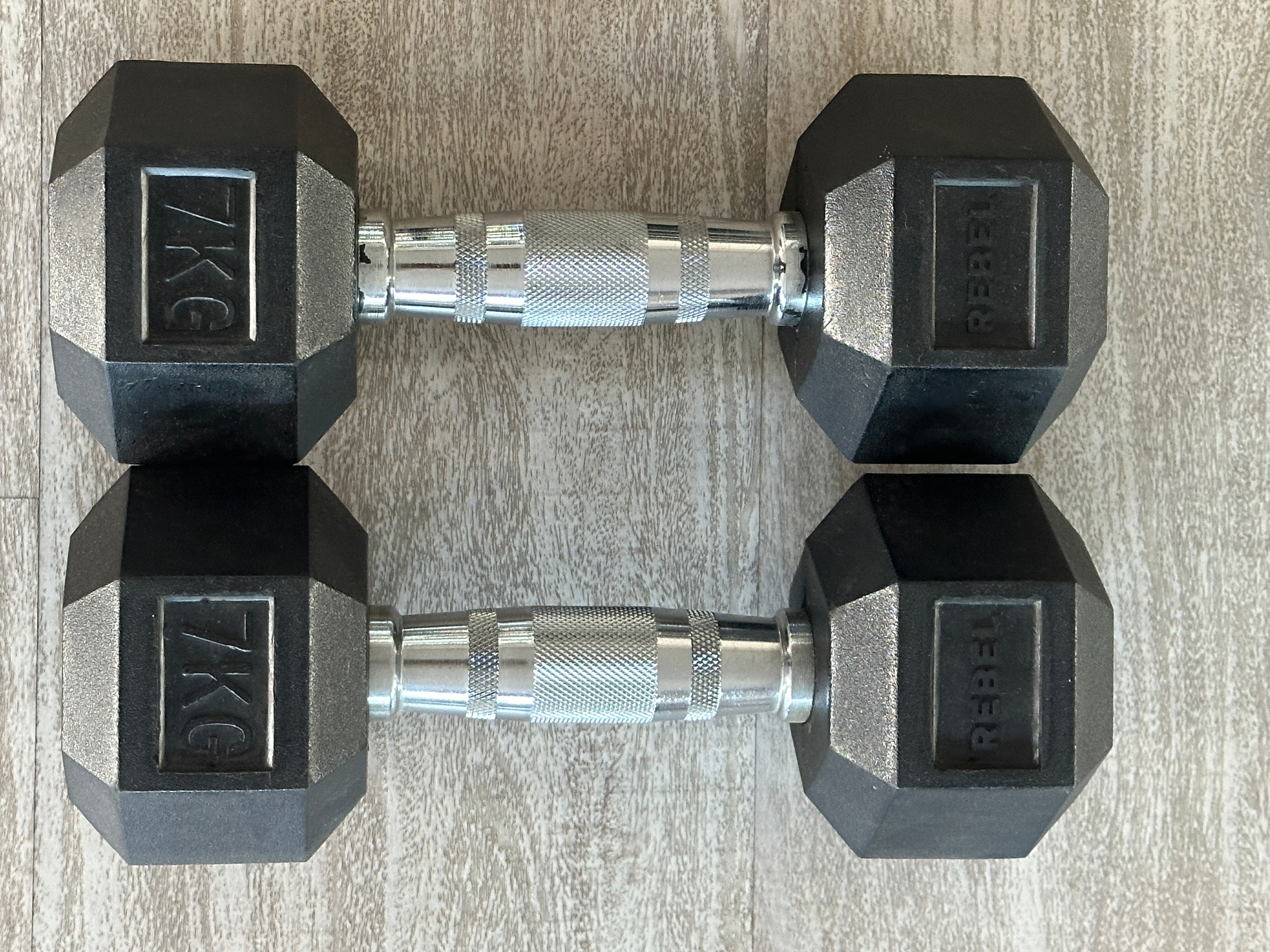 Fitness Fusion Hexagonal Rubber Dumbells