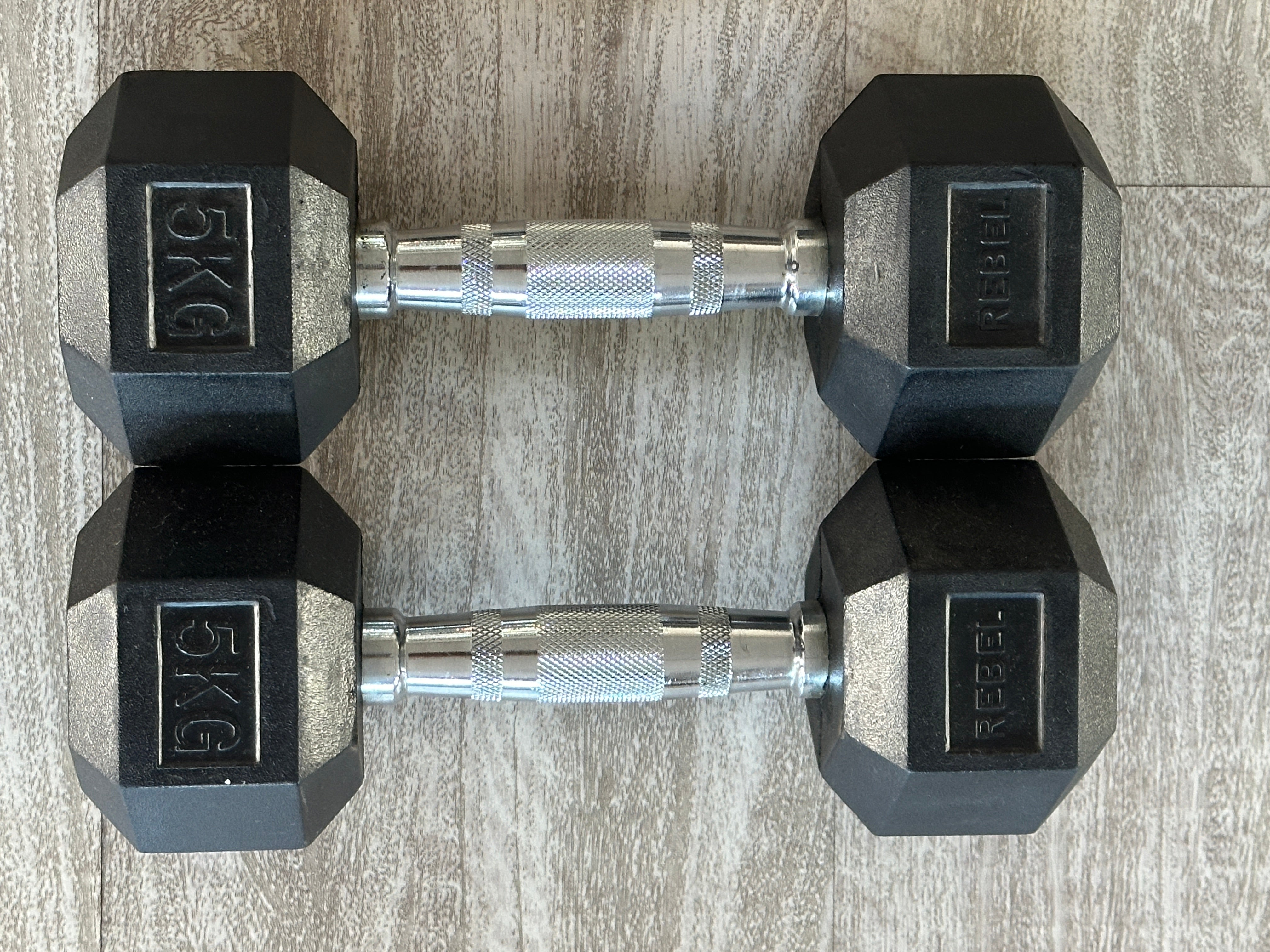 Fitness Fusion Hexagonal Rubber Dumbells