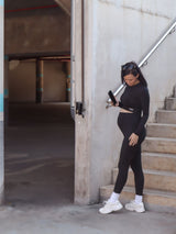 Soft Skin Long Sleeve Top - Black
