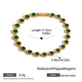 Gold Tennis Round Emerald Bracelet