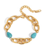 Turquoise 2-Stone Bracelet