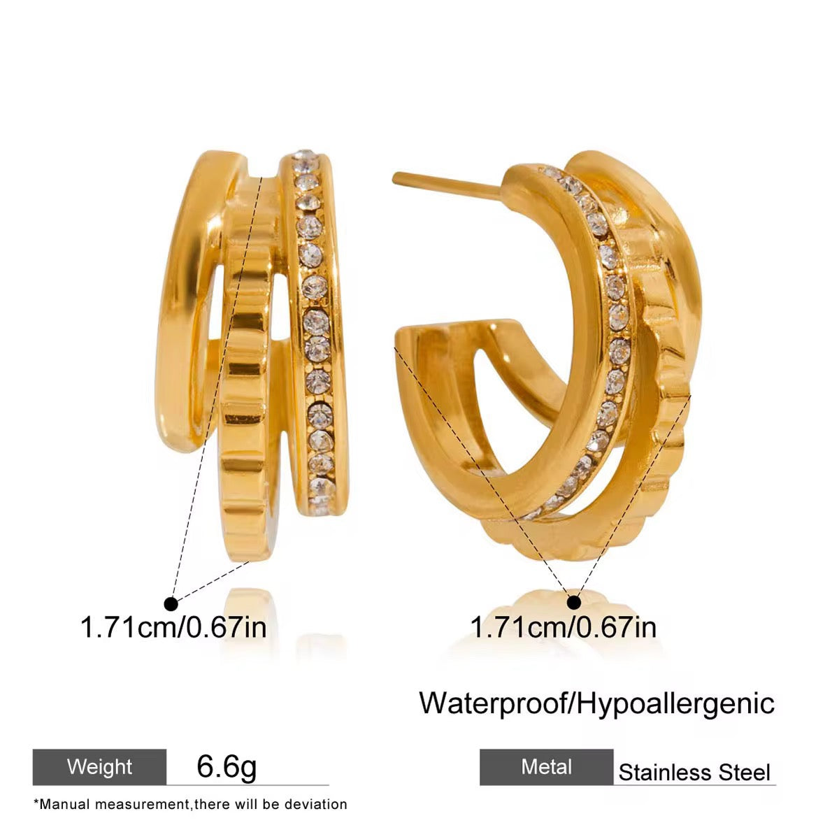 Triple Hoops Earrings