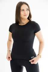 Soft Skin Short Sleeve Top - Black