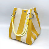 Yellow Stripe Knit Bag