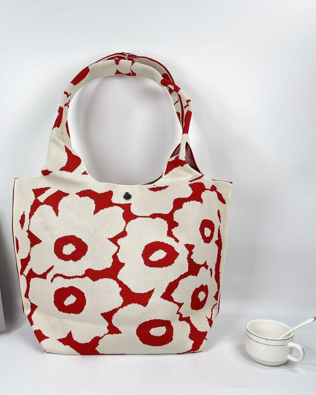 Floral Knit Tote