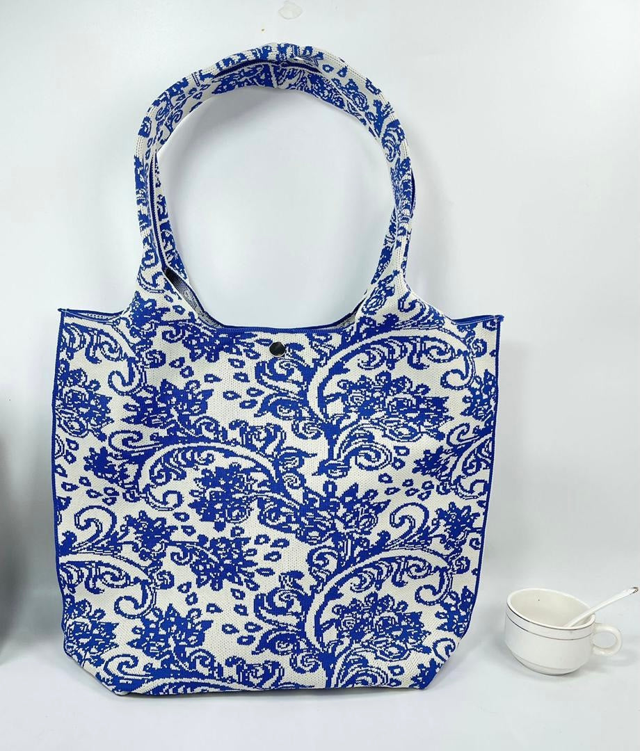 Floral Knit Tote