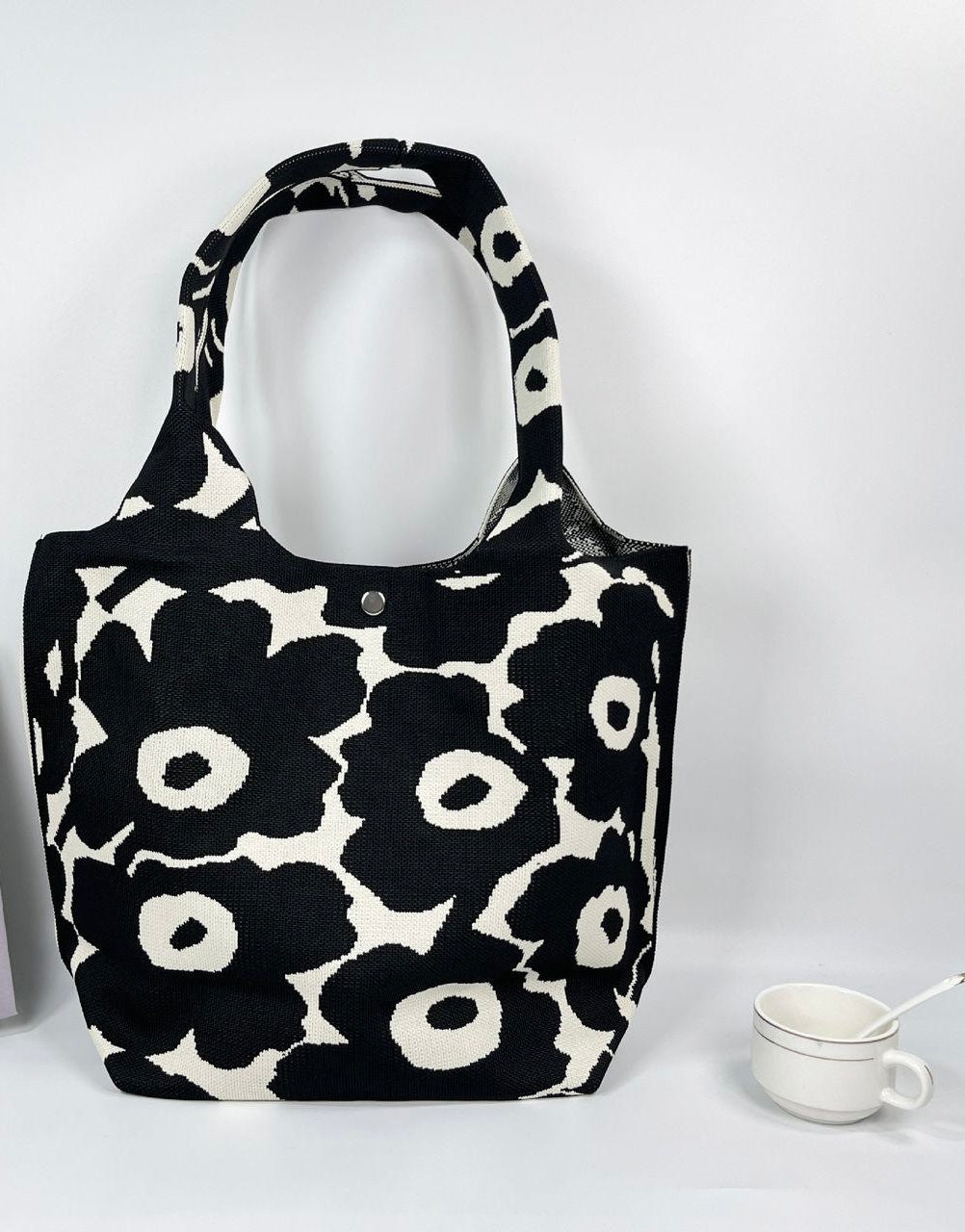 Floral Knit Tote